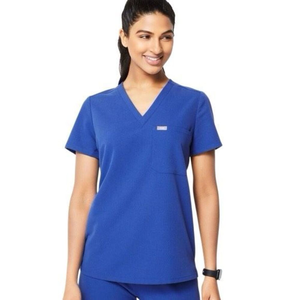 Figs Winning Blue Catarina Scrub Top Small
